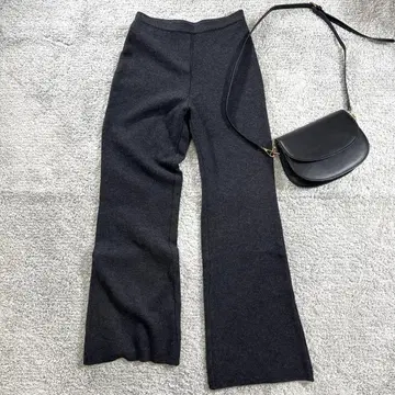 케이티 키요코 타카세 울 100% 니트 플레어 팬츠 허리밴딩 신축