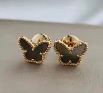 검은 나비 조개 디자인 귀걸이 (양쪽 귀용)