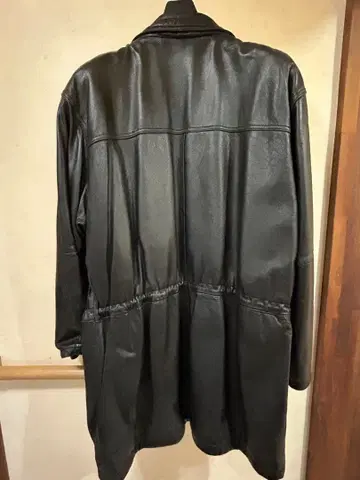 블랙 롱 가죽 자켓