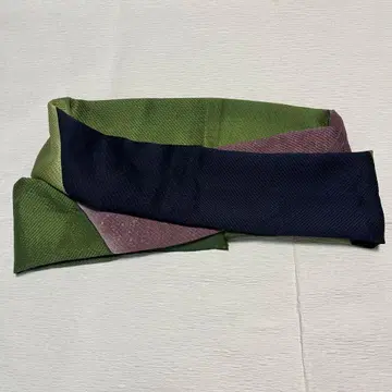 오비 장식 천 순수 실크 낙관 있음 다크 그린 x 적자색 x 다크 네이비
