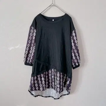 체인 패턴 반팔 티셔츠 [ 4XL ] 루즈한 사이즈