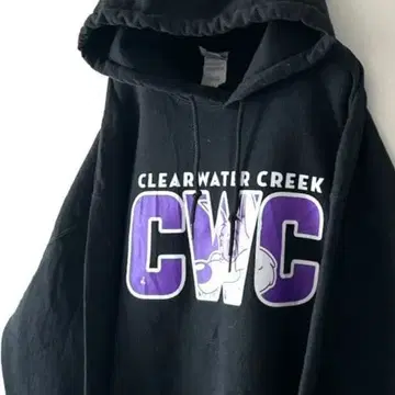 CWC 클리어 워터 크릭 후드티 L 블랙 블랙 구제 의류