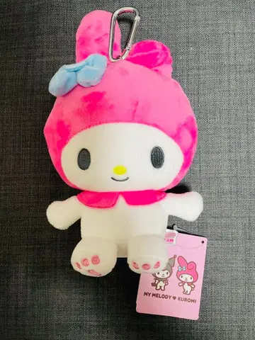 마이멜로디 봉제 인형 카라비너, IC 카드 홀더 포함 약 15cm