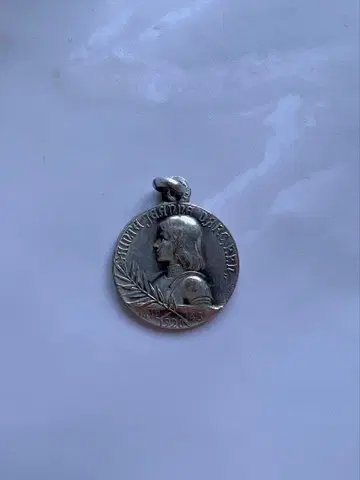 앤티크 프랑스제 실버 펜던트, 성 잔 다르크 레어