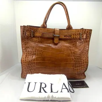 훌라 토트백 크로커다일 엠보 FURLA 브라운