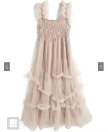 GRL 튤 프릴 숄더 티어드 원피스[gn496] 핑크