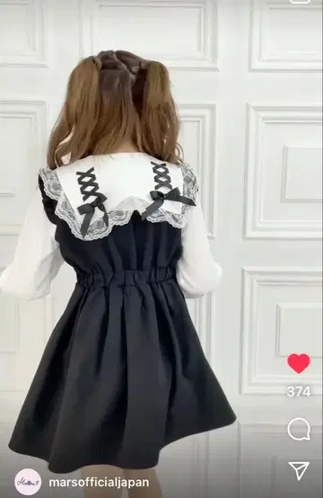 MARS 세일러 카라 원피스 긴팔