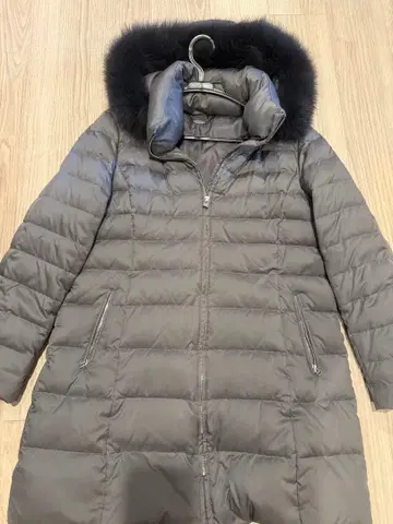 그레이 후드 부착 다운 자켓 L