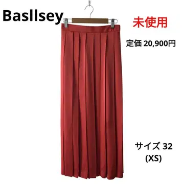 [ 미사용 ] Basllsey 플리츠 스커트 새틴 롱 스커트 사이즈 32