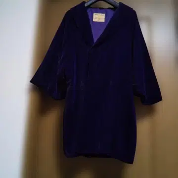 기모노 코트 벨벳 짙은 보라색
