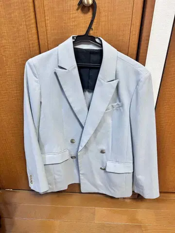 수트 컴퍼니 라이트 블루 테일러드 자켓 더블 버튼