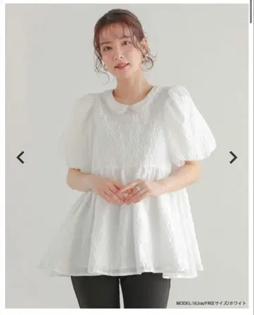 화이트 퍼프 슬리브 셔츠 Fitmore