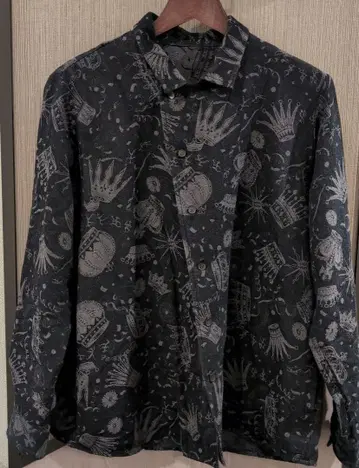 FRAPBOIS 긴팔 블라우스 블랙 패턴