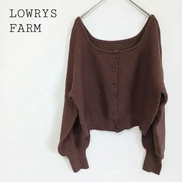 로리즈팜 숏 기장 니트 가디건  브라운