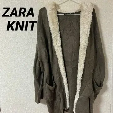 레어 ZARA KNIT 자라 브라운 플리스 무스탕 코트 가을 겨울
