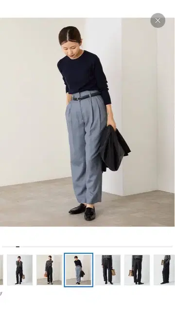 IENA 택 포함 새상품 라이트 우스티드 비에라 턱 팬츠 블루 36