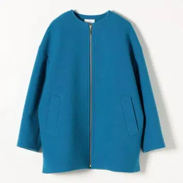 SHIPS 논뮬징울 노카라 미디 지퍼 코트