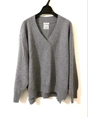 FRAYI.D 플라이아이디 캐시미어 100% 니트 그레이 v넥