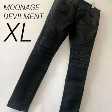 MOONAGE DEVILMENT 바이커 팬츠 스키니 팬츠 블랙 XL