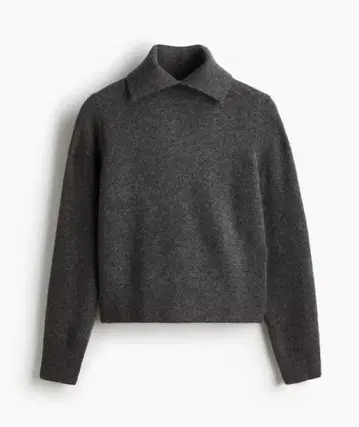 H&M 다크 그레이 카라 부착 스웨터