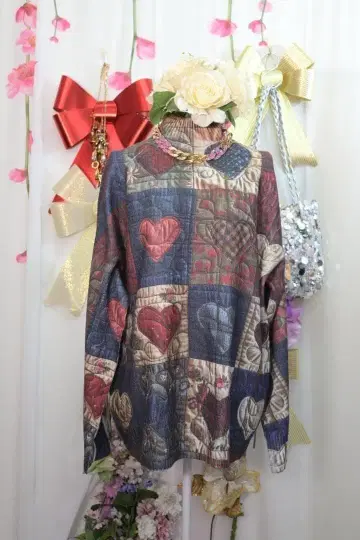 새상품 추가 OFF LL 사이즈 긴팔 시크한 하트 프린트 니트 8805