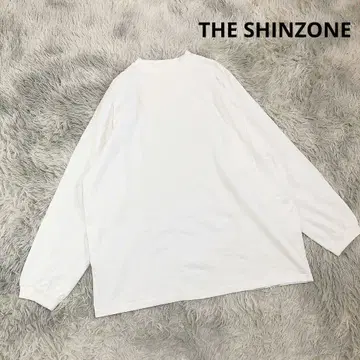 [더신존] 오버 사이즈 긴팔 티셔츠 롱티 셔츠 화이트 크루넥