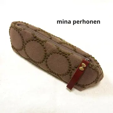 mina perhonen 쿼츠 파우치 tambourine 브라운 브라운