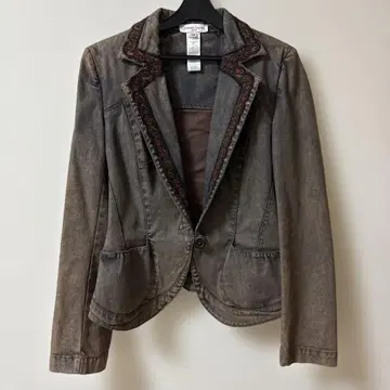 크리스찬 라크르와 브라운 데님 자켓 38