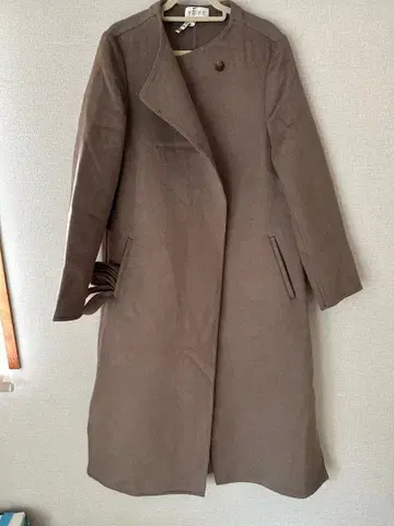PLST 브라운 노카라 롱 코트 벨트 포함