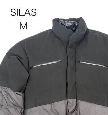 SILAS 사이러스 다운 자켓 절개 디자인 블랙 x 그레이 M 사이즈