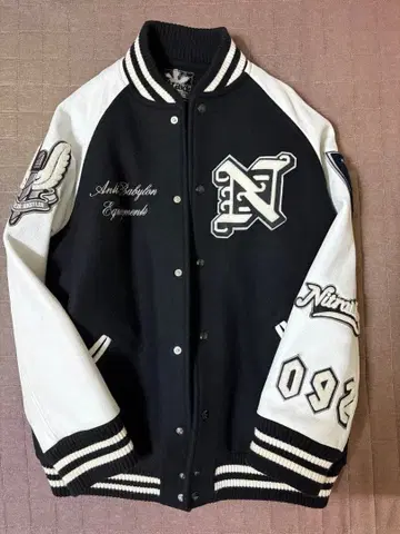 nitraid XL 바시티 자켓 블랙/화이트