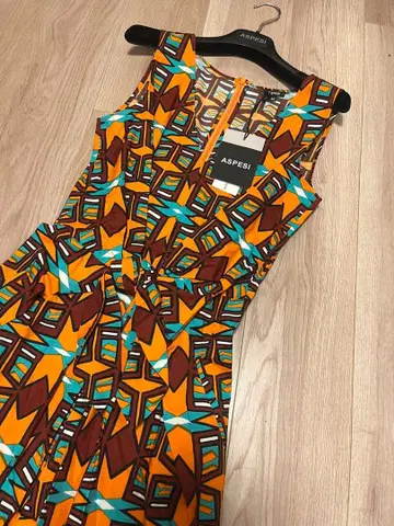 ASPESI 무늬 슬리브리스 원피스 40 새상품