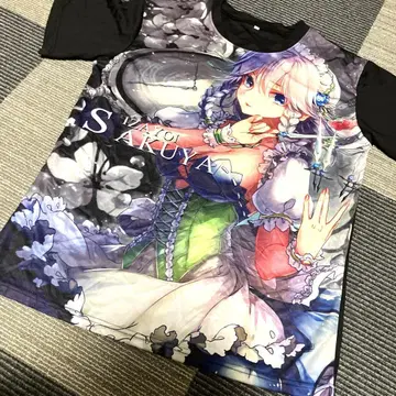 동방Project 이자요이 사쿠야 통 티셔츠 블랙 L 사이즈