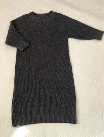 SLOBE IENA 그레이 7부 소매 니트 원피스