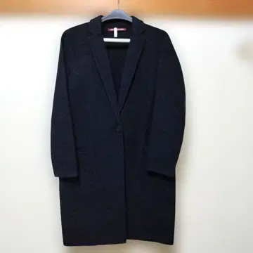 싱글 버튼 롱 코트 네이비 S 사이즈