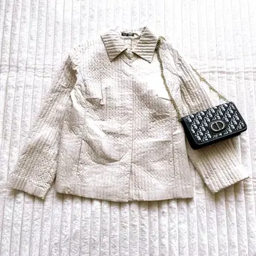 TRANS WORK 변압기 퀼팅 자켓 4L 크림색