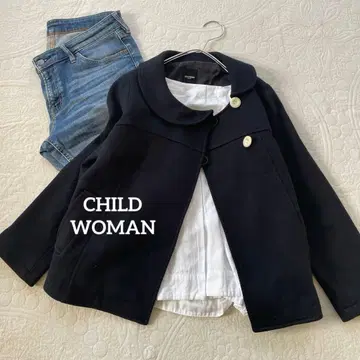 미사용 CHILD WOMAN 숏코트 A라인 블랙