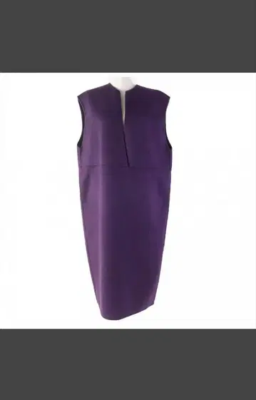 보라색 슬리브리스 원피스 울 캐시미어