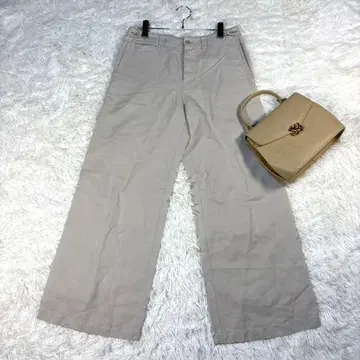 [ 마가렛 하우엘 ] 베이지 코튼 와이드 팬츠 캐주얼 팬츠