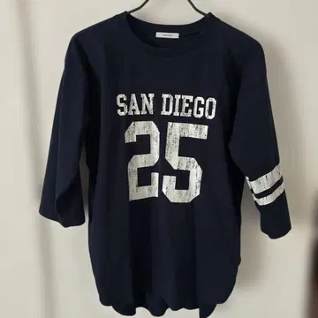 [미사용 새상품] 풋볼 NO.25 티셔츠 네이비