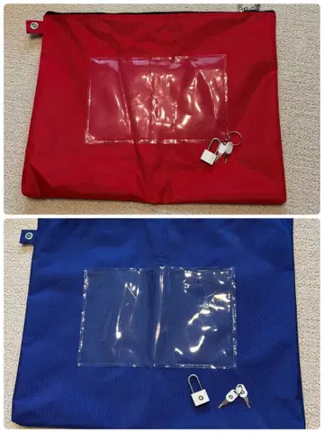 사쿠라 크레파스 열쇠 달린 이메일 백 B4 빨간색과 파란색 2개 세트