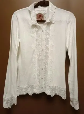 택 포함 레이스 포함 화이트 긴팔 가디건