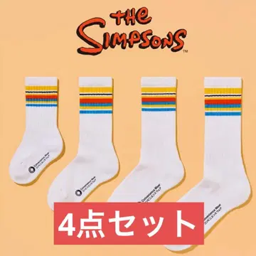 훼미리마트 라인 양말 심슨 양말 4족 세트