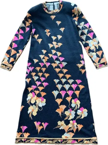 레오나르, LEONARD, 긴팔 무릎 기장 원피스