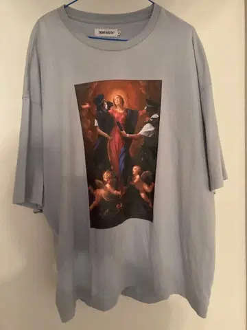 TIGHTBOOTH 아트 프린트 T셔츠 XL 라이트 블루