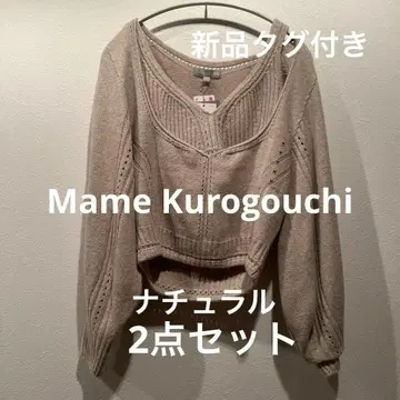 유니클로 마메쿠로구치 3D 리브 니트 브라 스웨터 내추럴 M