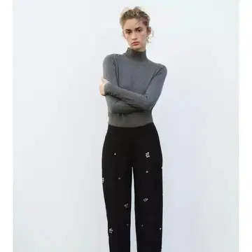 ZARA 버튼 니트 스웨터 그레이 L