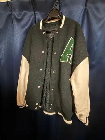 바시티 자켓 다크 그린 A 자수