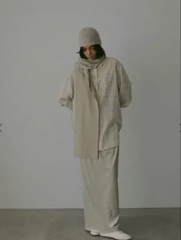 ETRE TOKYO I라인 벨로아 스커트 라이트 베이지 S 사이즈