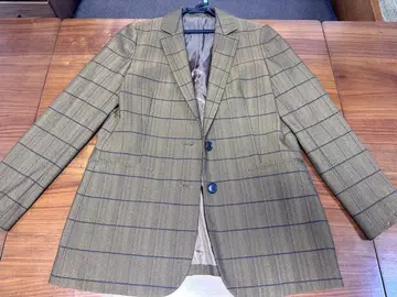 수트 컴퍼니 브라운 체크 무늬 자켓 클리닝 완료 40